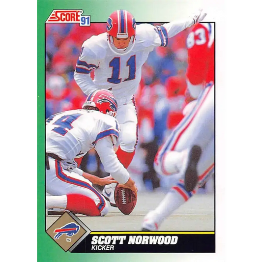 1991 Score #251 Scott Norwood EX Excellent Buffalo Bills Football Card - Football Card Single