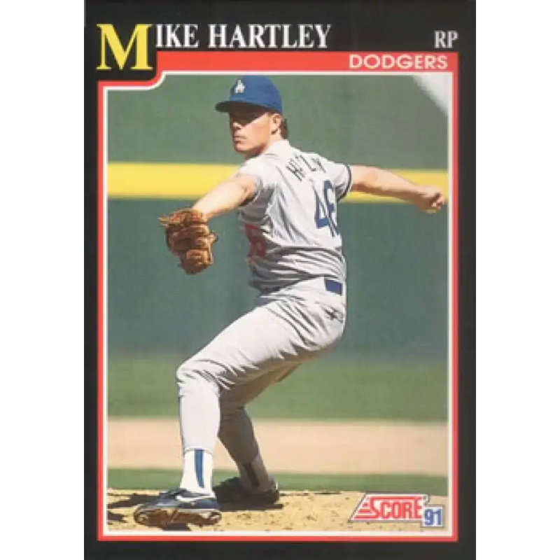 1991 Score #252 Mike Hartley NM-MT Los Angeles Dodgers Baseball Card - Baseball Card Single