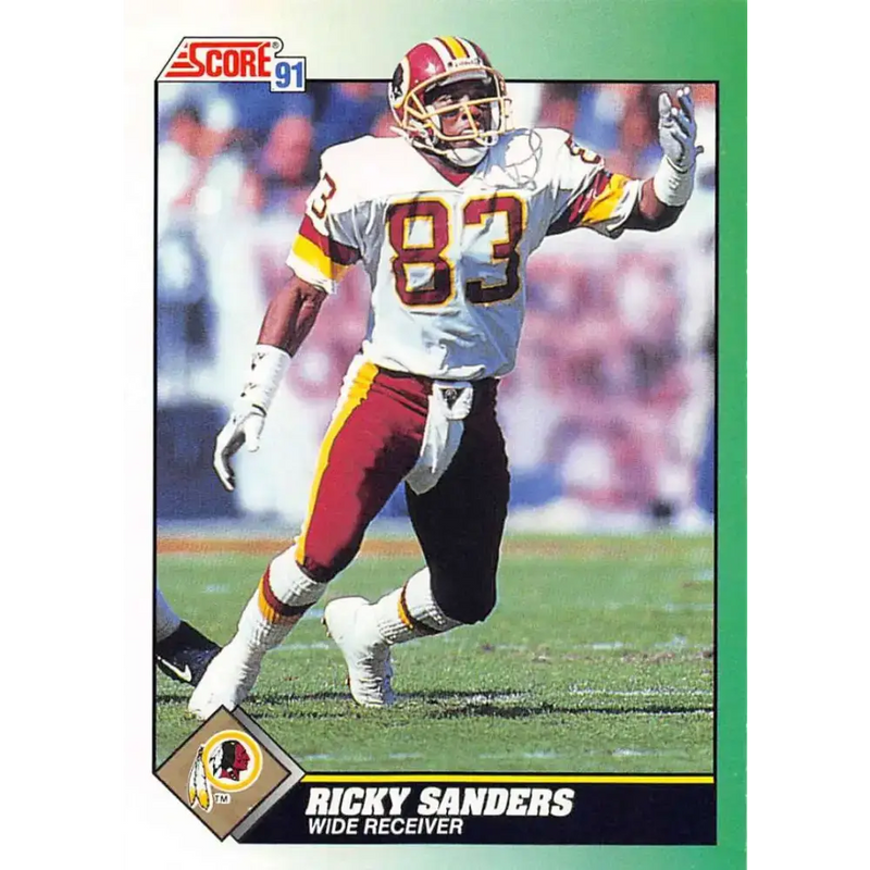 1991 Score #253 Ricky Sanders EX Excellent Washington Redskins Football Card - Football Card Single