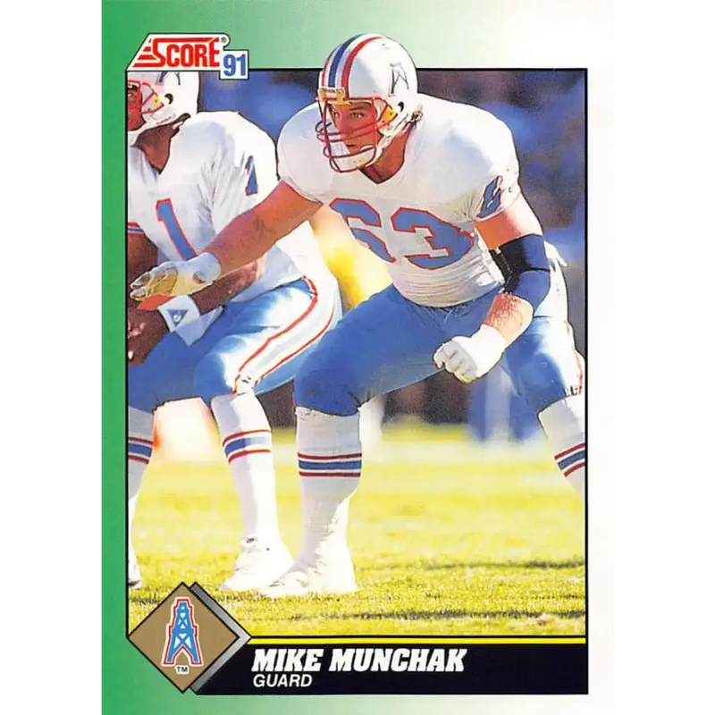 1991 Score #256 Mike Munchak EX Excellent Houston Oilers Football Card - Football Card Single