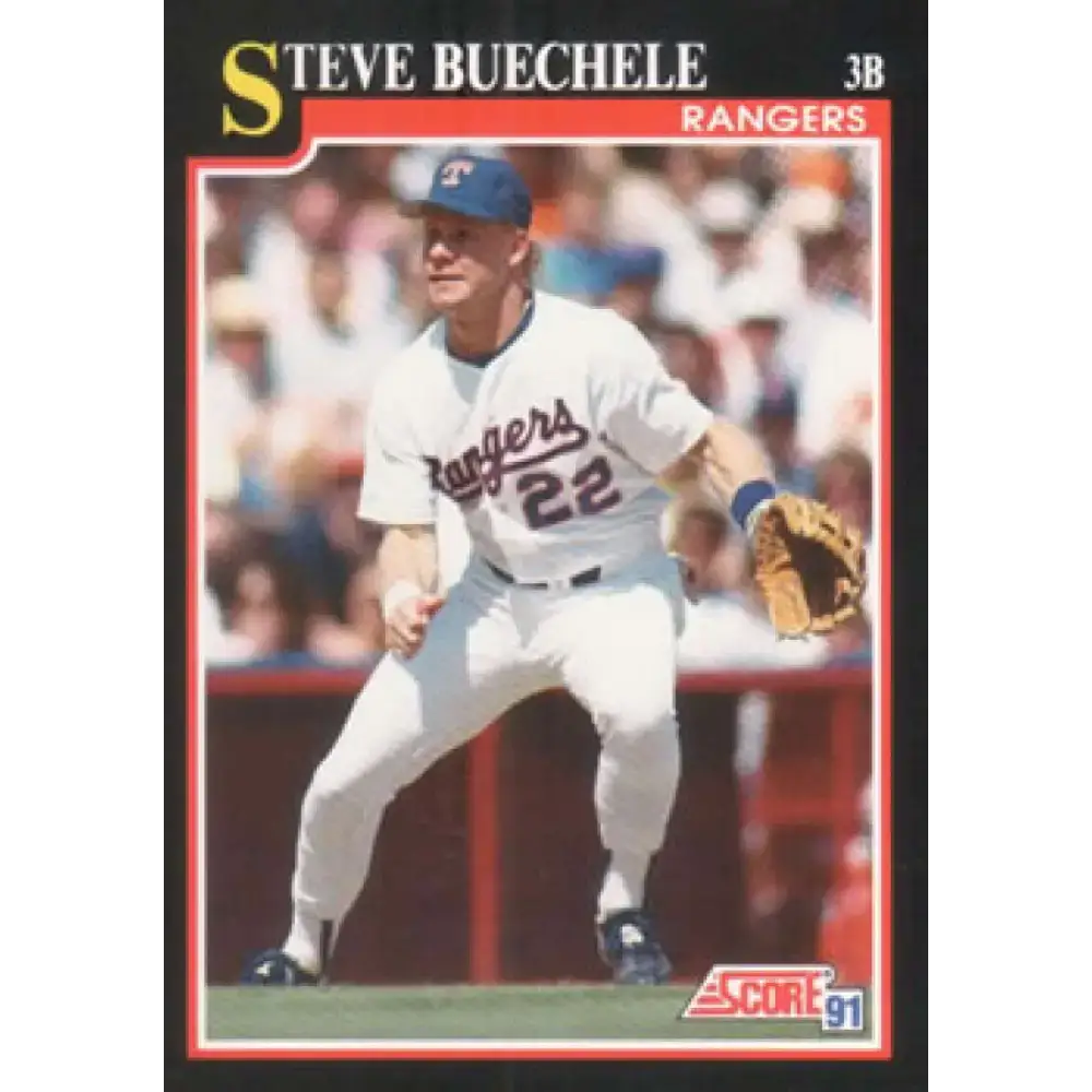 1991 Score #257 Steve Buechele NM-MT Texas Rangers Baseball Card - Baseball Card Single