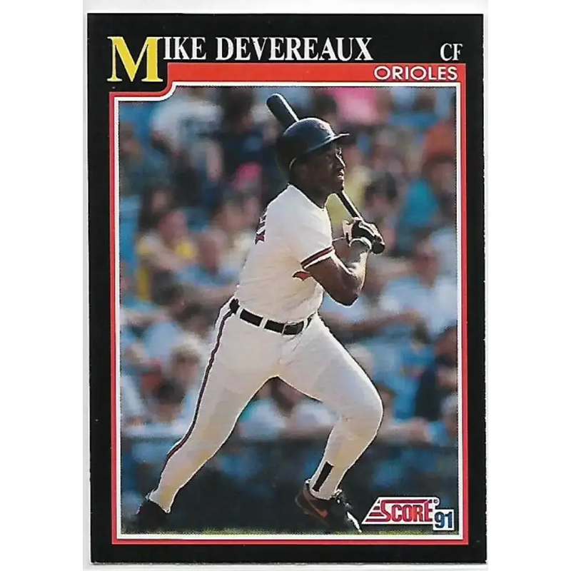 1991 Score #258 Mike Devereaux UER NM-MT Baltimore Orioles Baseball Card - Baseball Card Single