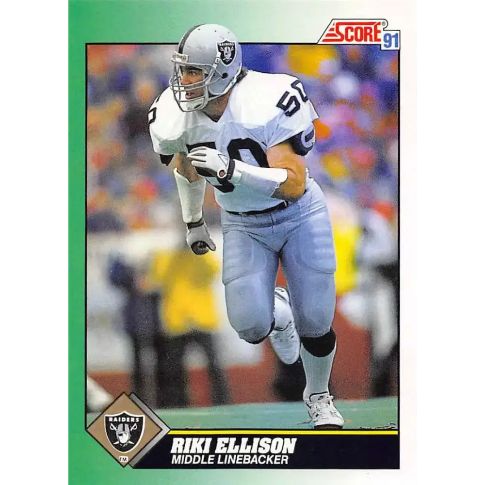 1991 Score #258 Riki Ellison EX Excellent Los Angeles Raiders Football Card - Football Card Single