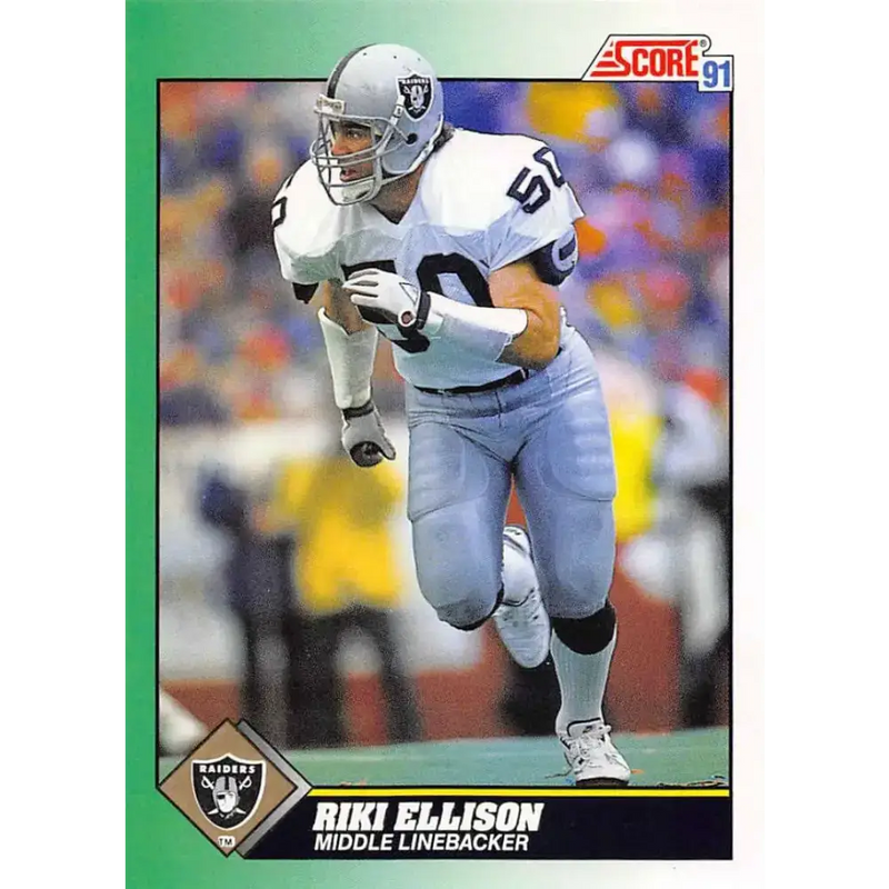 1991 Score #258 Riki Ellison EX Excellent Los Angeles Raiders Football Card - Football Card Single