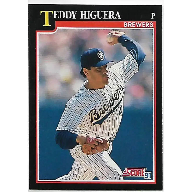 1991 Score #260 Teddy Higuera NM-MT Milwaukee Brewers Baseball Card - Baseball Card Single