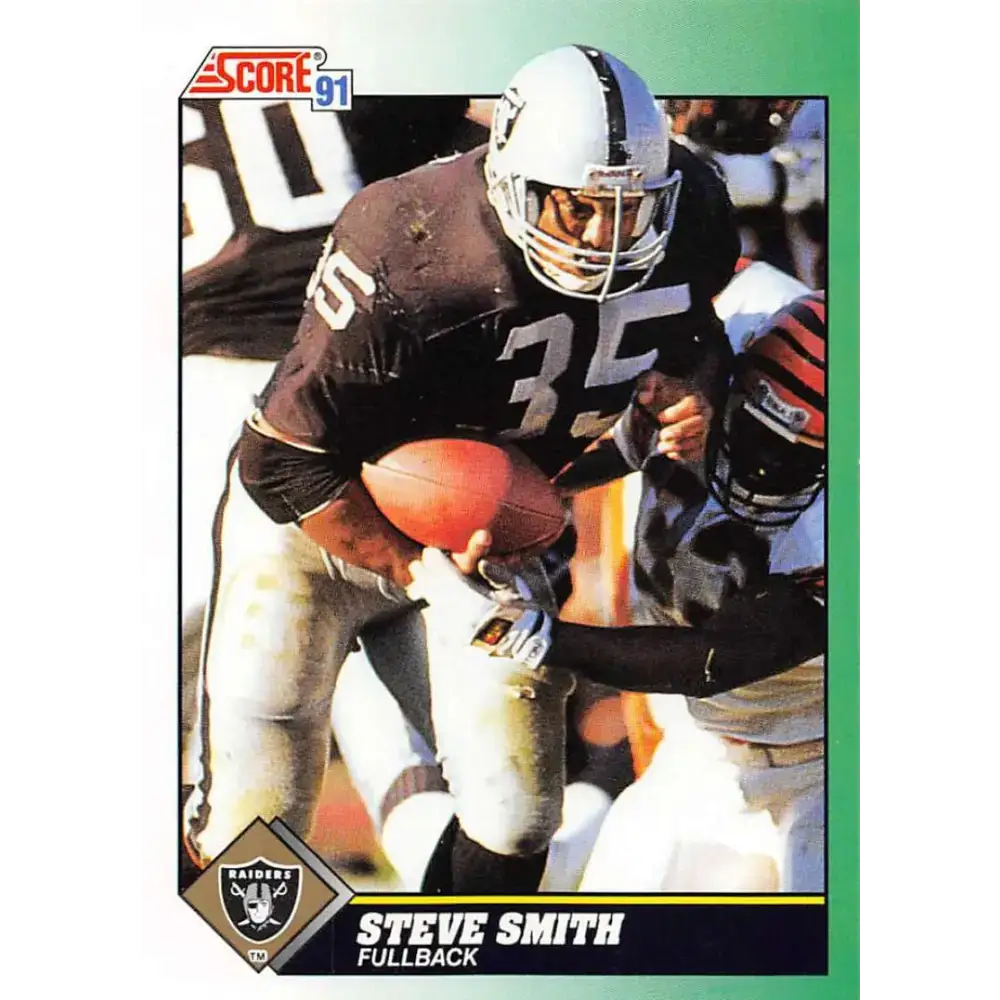1991 Score #261 Steve Smith EX Excellent Los Angeles Raiders Football Card - Football Card Single