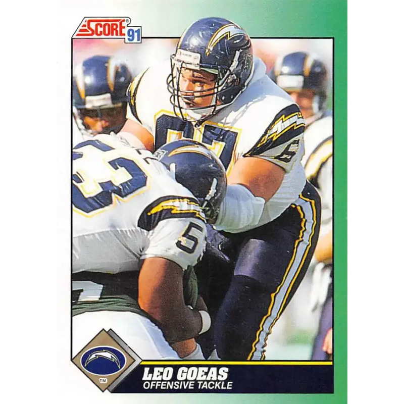 1991 Score #267 Leo Goeas EX Excellent San Diego Chargers Football Card - Football Card Single