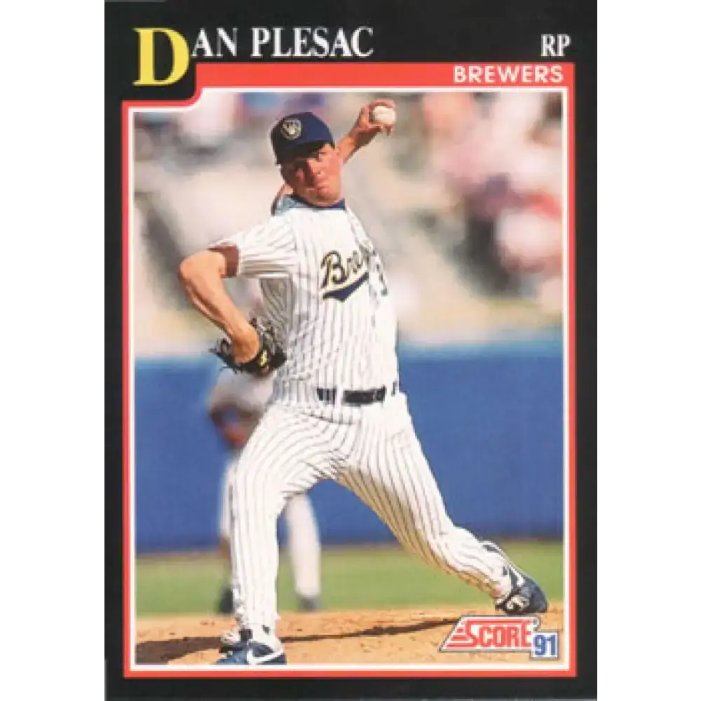 1991 Score #275 Dan Plesac NM-MT Milwaukee Brewers Baseball Card - Baseball Card Single