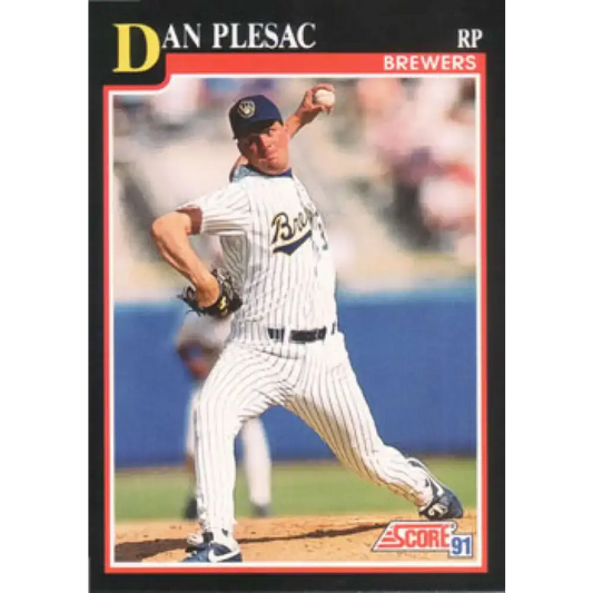 1991 Score #275 Dan Plesac NM-MT Milwaukee Brewers Baseball Card - Baseball Card Single