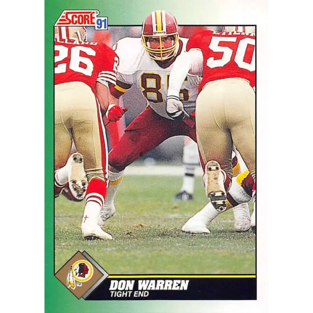 1991 Score #276 Don Warren EX Excellent Washington Redskins Football Card - Football Card Single