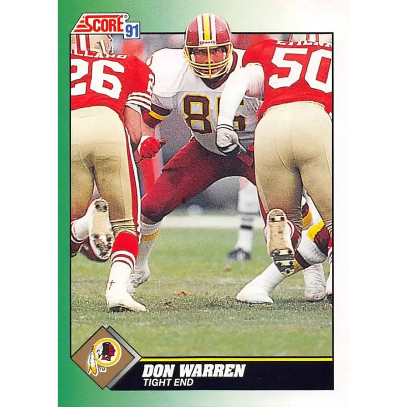 1991 Score #276 Don Warren EX Excellent Washington Redskins Football Card - Football Card Single
