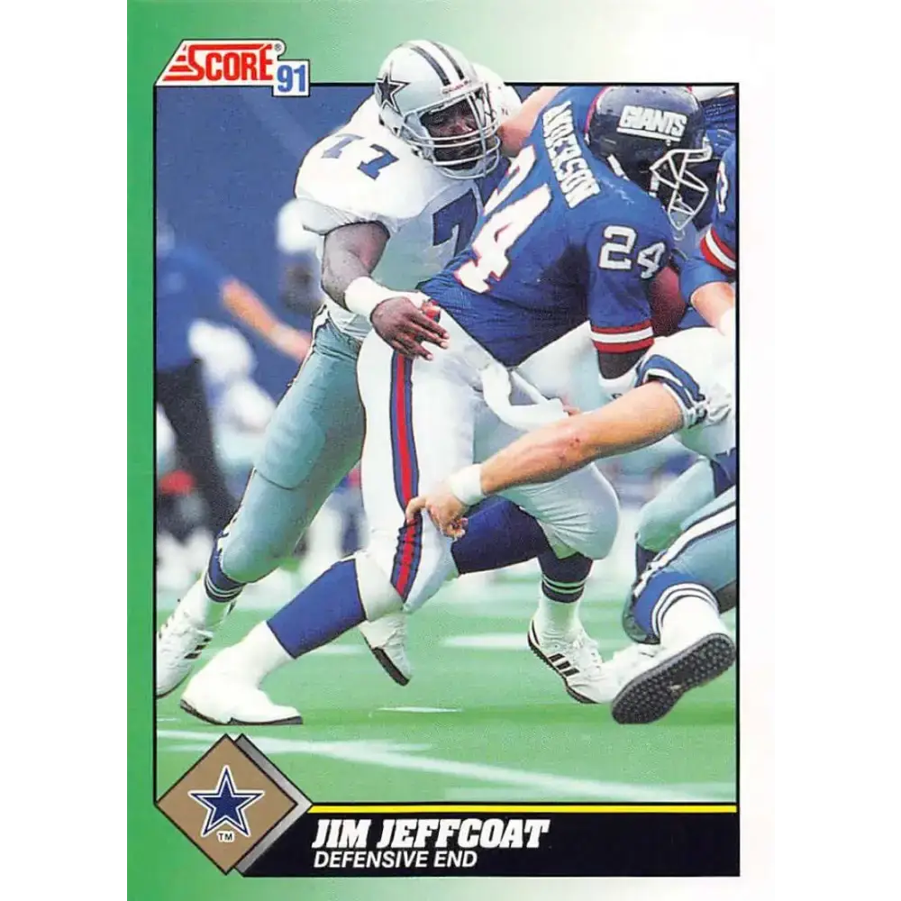 1991 Score #277 Jim Jeffcoat EX Excellent Dallas Cowboys Football Card - Football Card Single