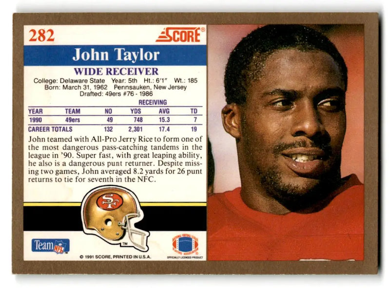 1991 Score #282 John Taylor - Football Card Single