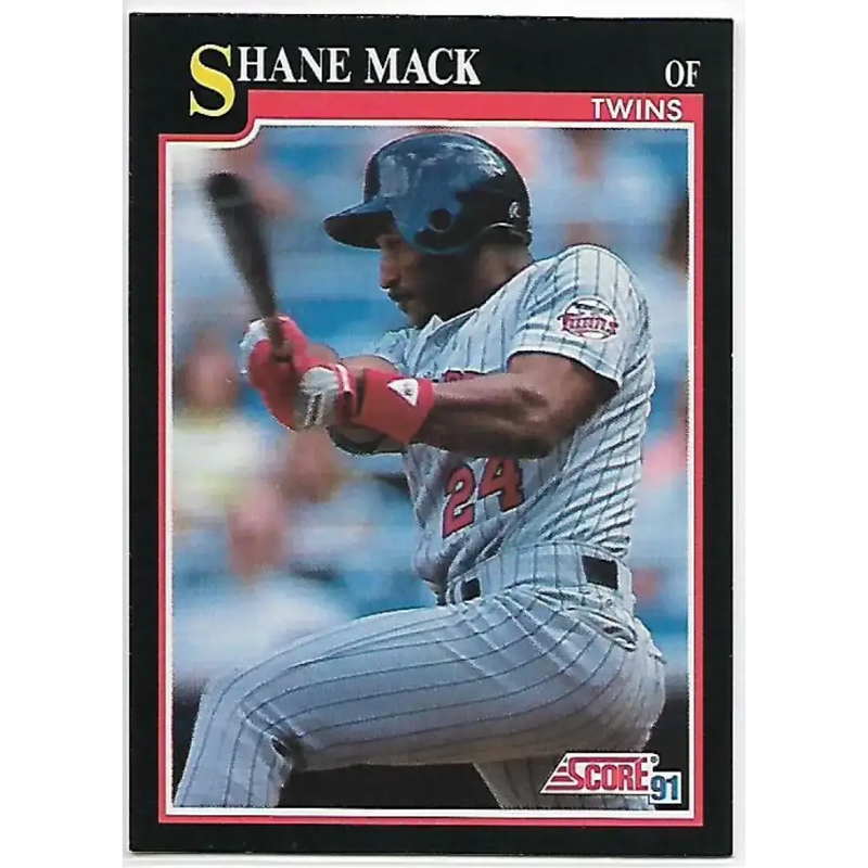 1991 Score #284 Shane Mack NM-MT Minnesota Twins Baseball Card - Baseball Card Single