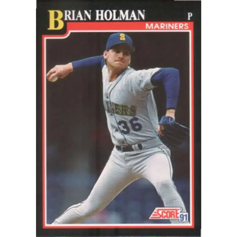 1991 Score #285 Brian Holman NM-MT Seattle Mariners Baseball Card - Baseball Card Single