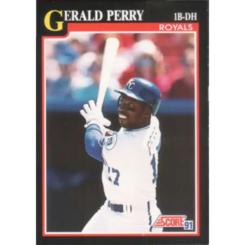 1991 Score #286 Gerald Perry NM-MT Kansas City Royals Baseball Card - Baseball Card Single