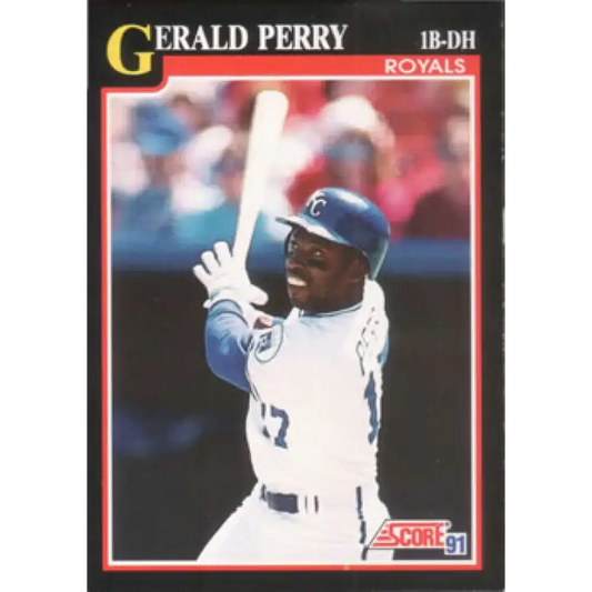 1991 Score #286 Gerald Perry NM-MT Kansas City Royals Baseball Card - Baseball Card Single