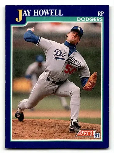 Original gloss Jay Howell Los Angeles Dodgers baseball card from 1991 Score #29