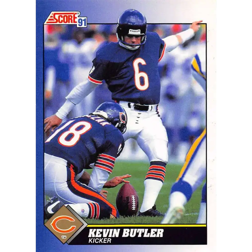 1991 Score #29 Kevin Butler EX Excellent Chicago Bears Football Card - Football Card Single