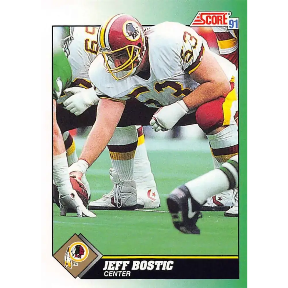 1991 Score #293 Jeff Bostic EX Excellent Washington Redskins Football Card - Football Card Single