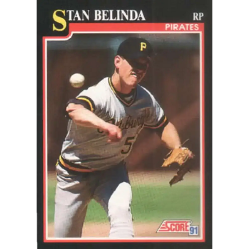 1991 Score #296 Stan Belinda NM-MT Pittsburgh Pirates Baseball Card - Baseball Card Single