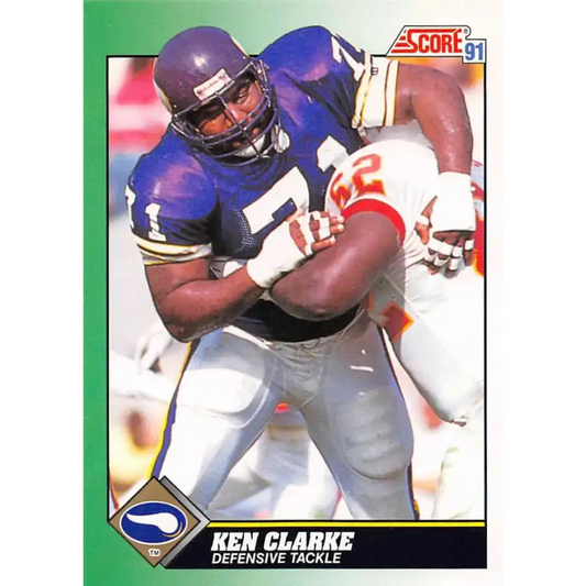 1991 Score #299 Ken Clarke EX Excellent Minnesota Vikings Football Card - Football Card Single