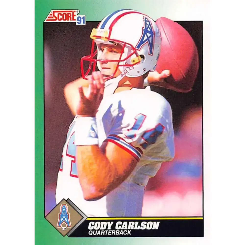 1991 Score #302 Cody Carlson EX Excellent RC Rookie Houston Oilers Football Card - Football Card Single