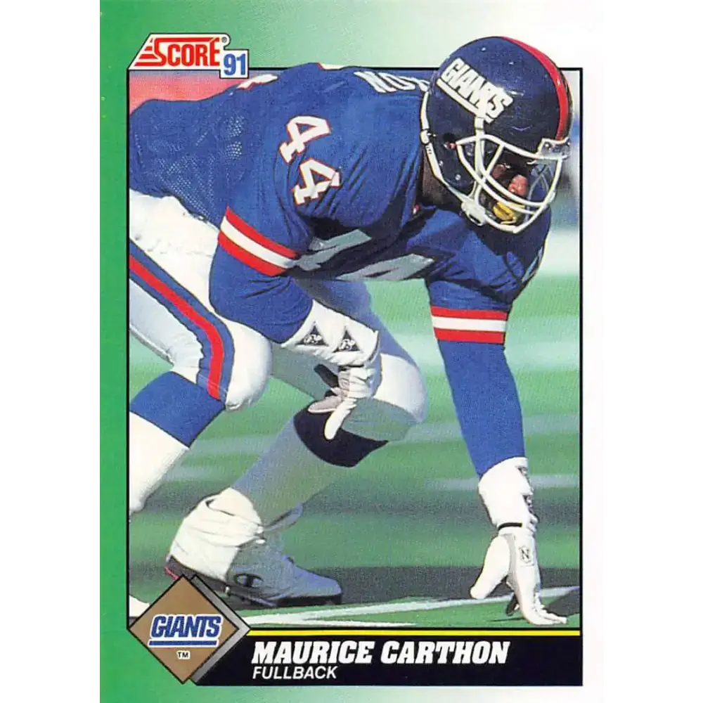 1991 Score #304 Maurice Carthon EX Excellent New York Giants Football Card - Football Card Single