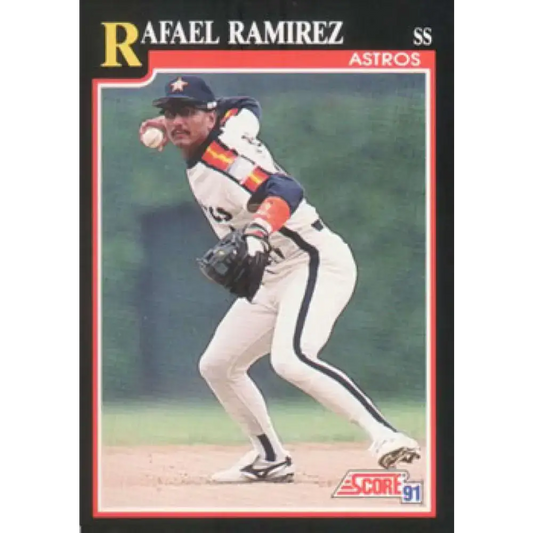1991 Score #305 Rafael Ramirez NM-MT Houston Astros Baseball Card - Baseball Card Single
