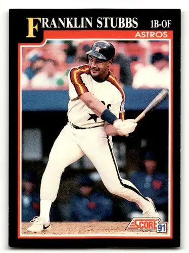 Original gloss Franklin Stubbs Houston baseball card from 1991 Score #308 Stubbs Houston Astros
