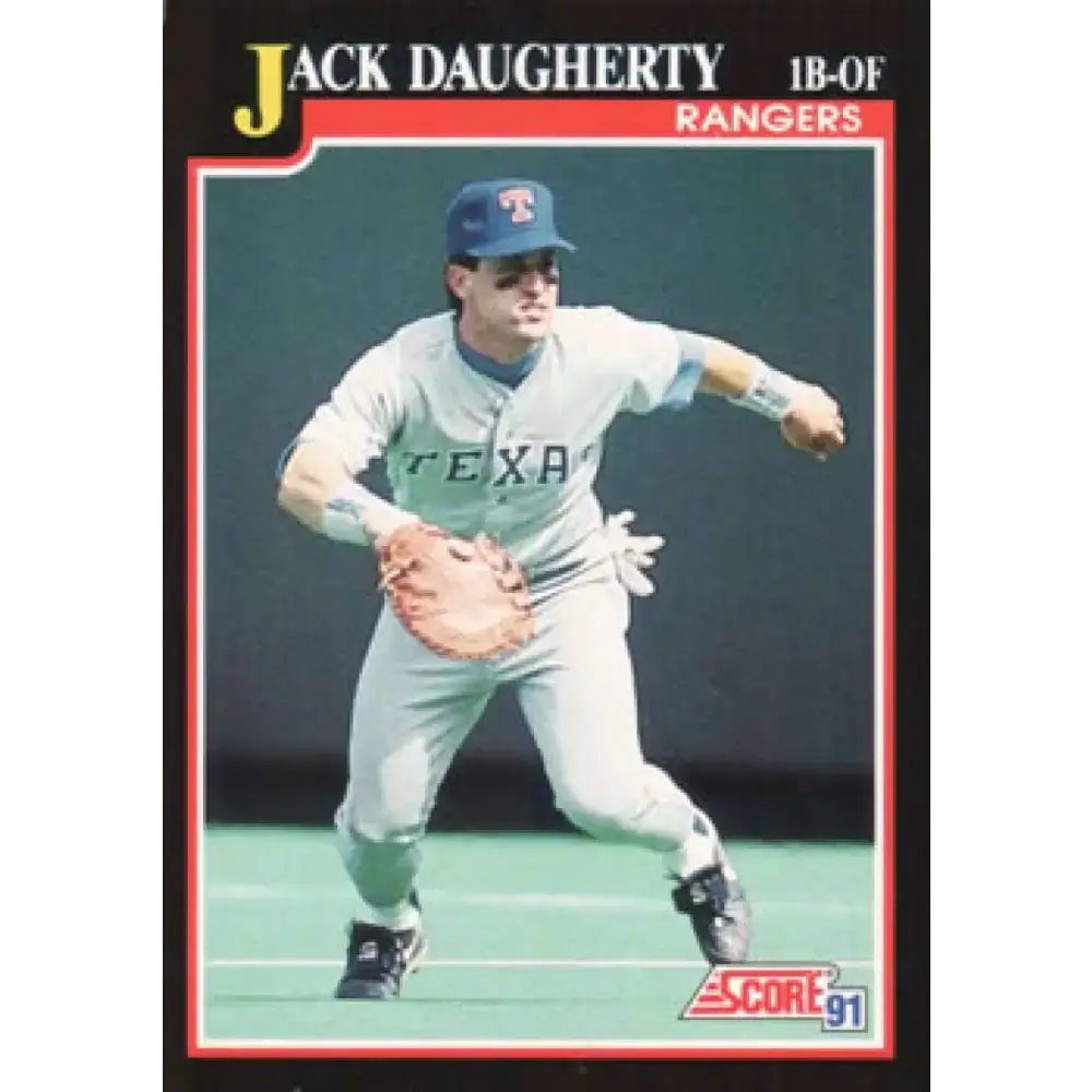 1991 Score #309 Jack Daugherty UER NM-MT Texas Rangers Baseball Card - Baseball Card Single