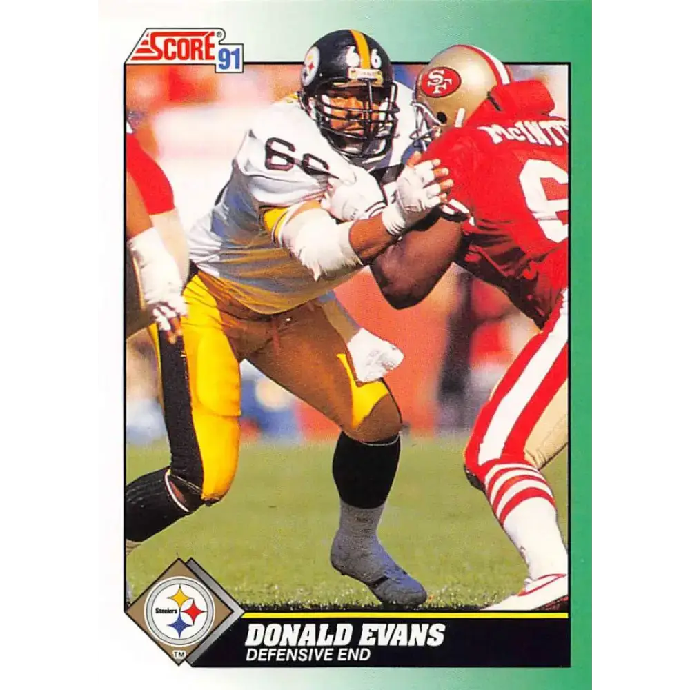 1991 Score #310 Donald Evans EX Excellent Pittsburgh Steelers Football Card - Football Card Single