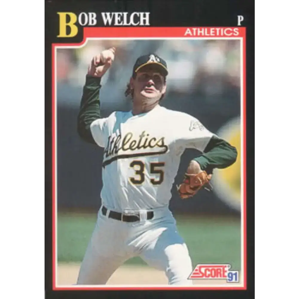 1991 Score #311 Bob Welch NM-MT Oakland Athletics Baseball Card - Baseball Card Single
