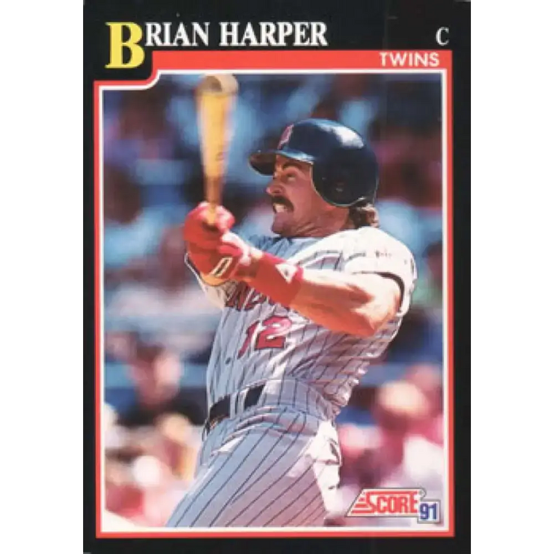 1991 Score #312 Brian Harper NM-MT Minnesota Twins Baseball Card - Baseball Card Single