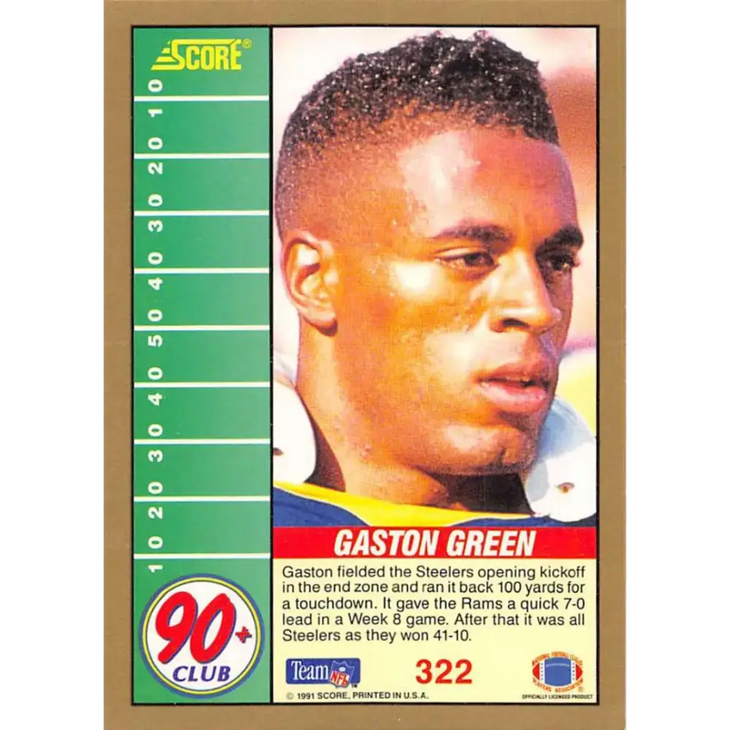 1991 Score #322 Gaston Green EX Excellent Los Angeles Rams Football Card - Football Card Single