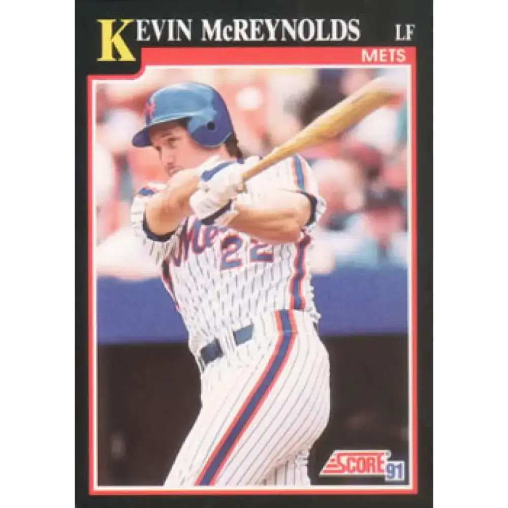 1991 Score #327 Kevin McReynolds NM-MT New York Mets Baseball Card - Baseball Card Single