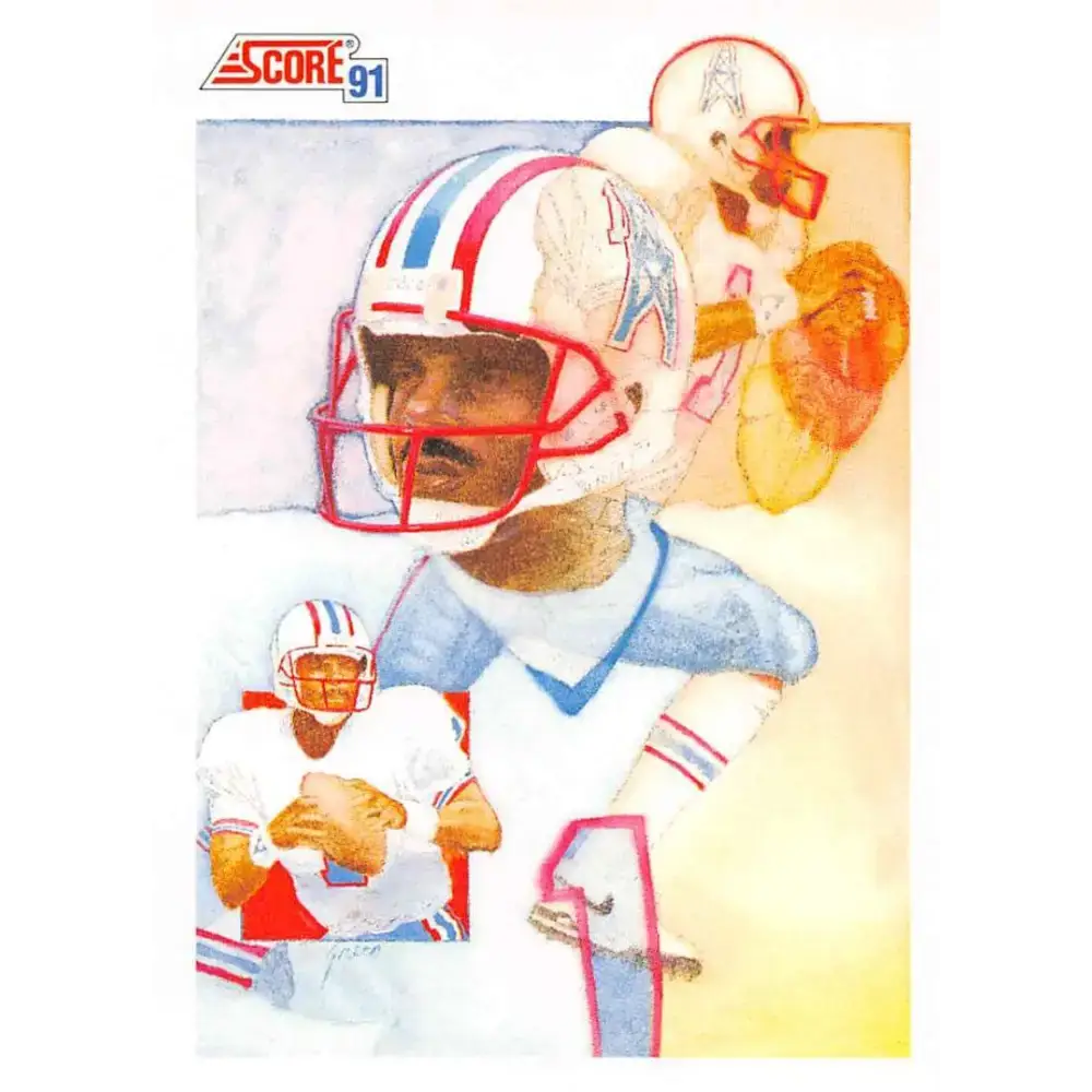 1991 Score #330 Warren Moon EX Excellent Houston Oilers Football Card - Football Card Single