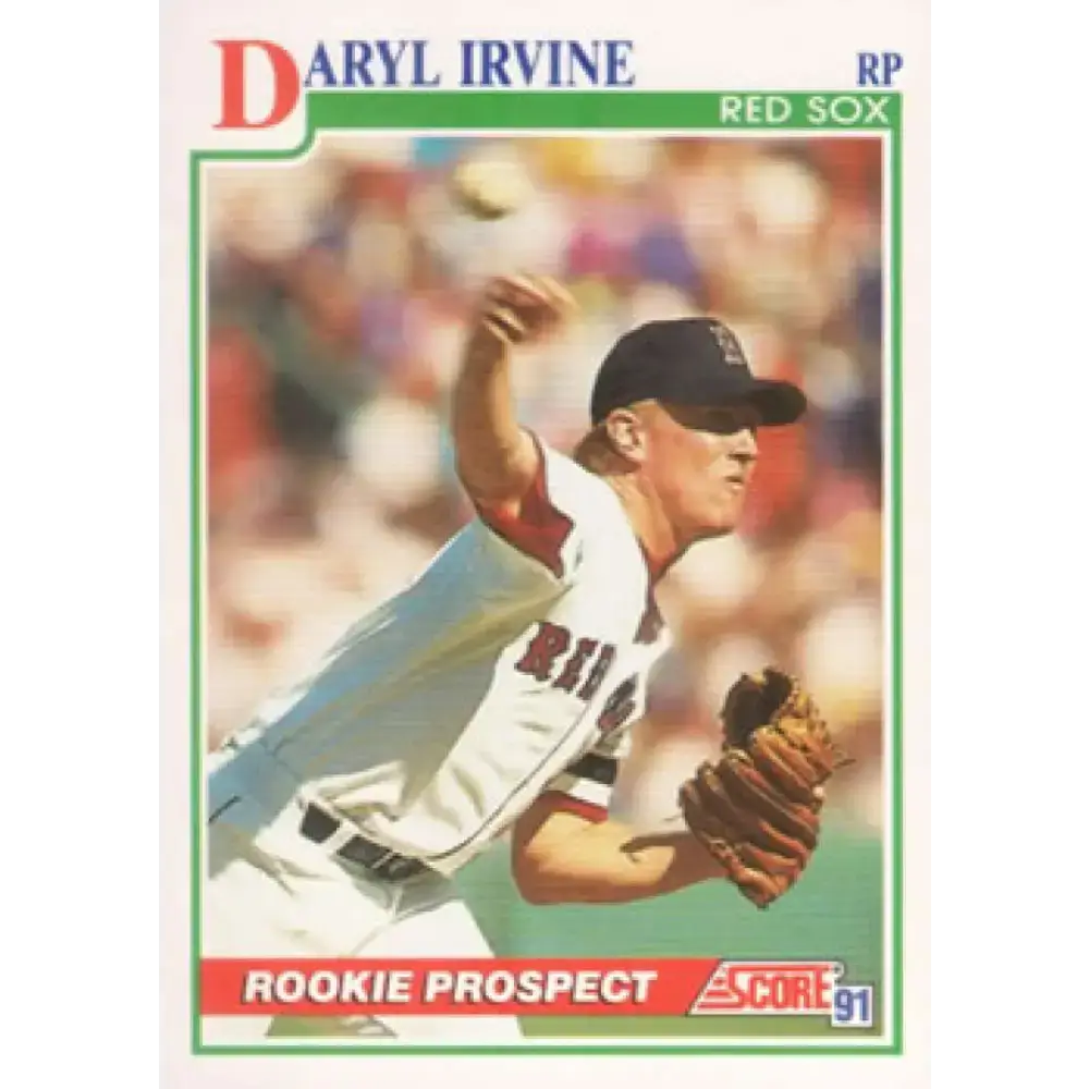 1991 Score #333 Daryl Irvine NM-MT RC Rookie Boston Red Sox Baseball Card - Baseball Card Single