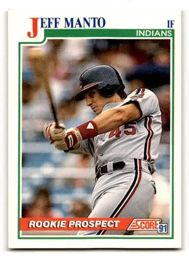 Original gloss Jeff Manto Cleveland baseball card from 1991 Score #337 Manto Cleveland Indians