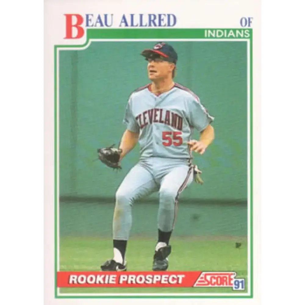 1991 Score #338 Beau Allred NM-MT Cleveland Indians Baseball Card - Baseball Card Single
