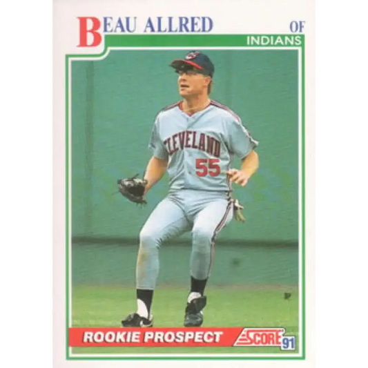 1991 Score #338 Beau Allred NM-MT Cleveland Indians Baseball Card - Baseball Card Single