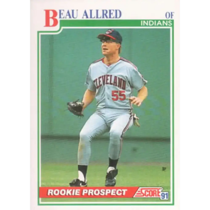1991 Score #338 Beau Allred NM-MT Cleveland Indians Baseball Card - Baseball Card Single