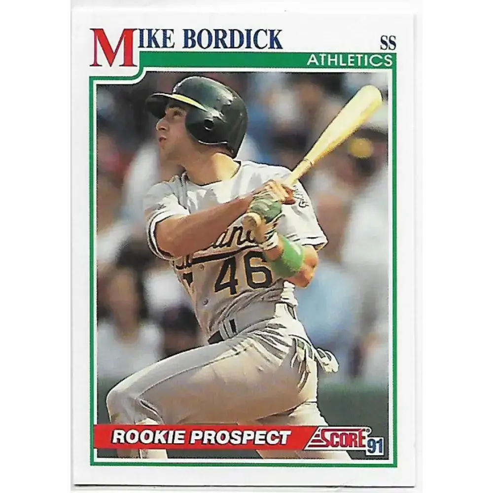 1991 Score #339 Mike Bordick NM-MT RC Rookie Oakland Athletics Baseball Card - Baseball Card Single