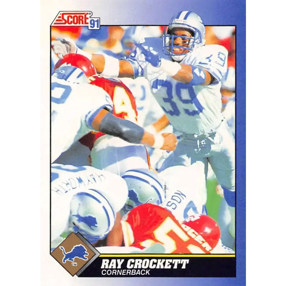 1991 Score #34 Ray Crockett EX Excellent RC Rookie Detroit Lions Football Card - Football Card Single