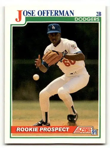 Jose Offerman baseball card showing Los Angeles Dodgers player Jose Offerman Los Angeles Dodgers