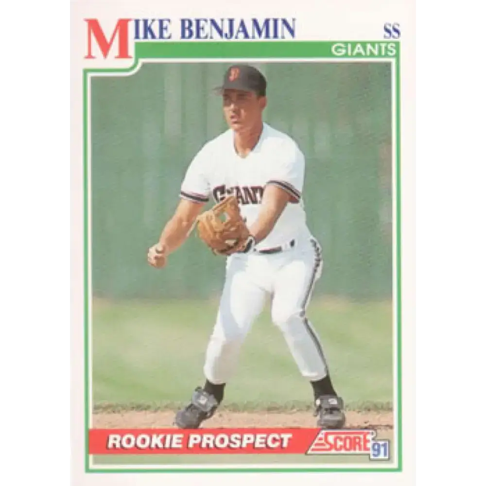 1991 Score #345 Mike Benjamin NM-MT San Francisco Giants Baseball Card - Baseball Card Single