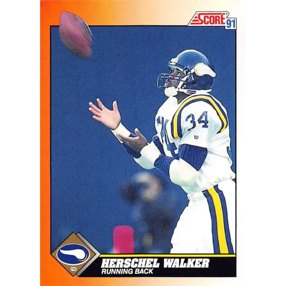 1991 Score #348 Herschel Walker EX Excellent Minnesota Vikings Football Card - Football Card Single