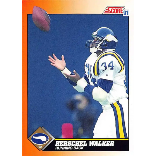 1991 Score #348 Herschel Walker EX Excellent Minnesota Vikings Football Card - Football Card Single