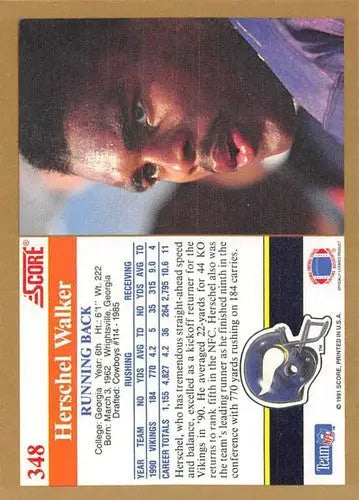 1991 Score #348 Herschel Walker NM Near Mint Vikings - Football Card Single