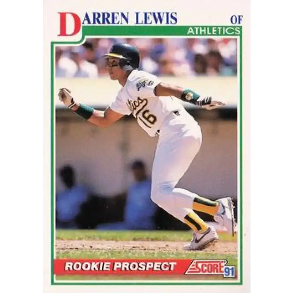 1991 Score #350 Darren Lewis SC NM-MT Oakland Athletics Baseball Card - Baseball Card Single